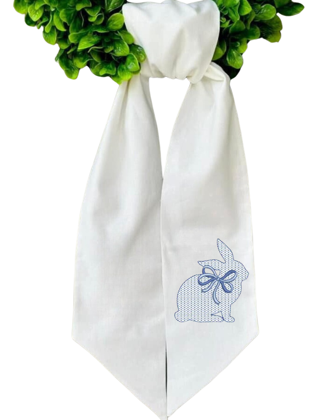 Bunny with Bow Wreath Sash