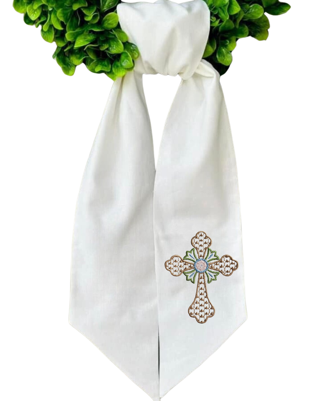 Cross Wreath Sash