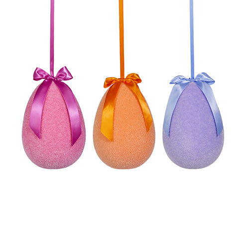 Sherbet Flocked Hanging Egg