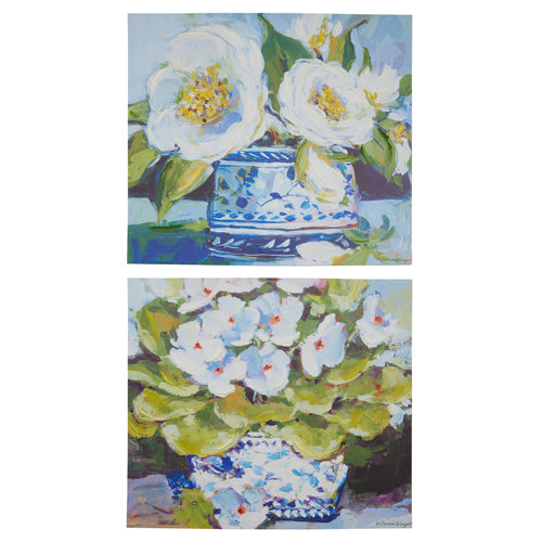 Chinoiserie Wall Art - White Floral