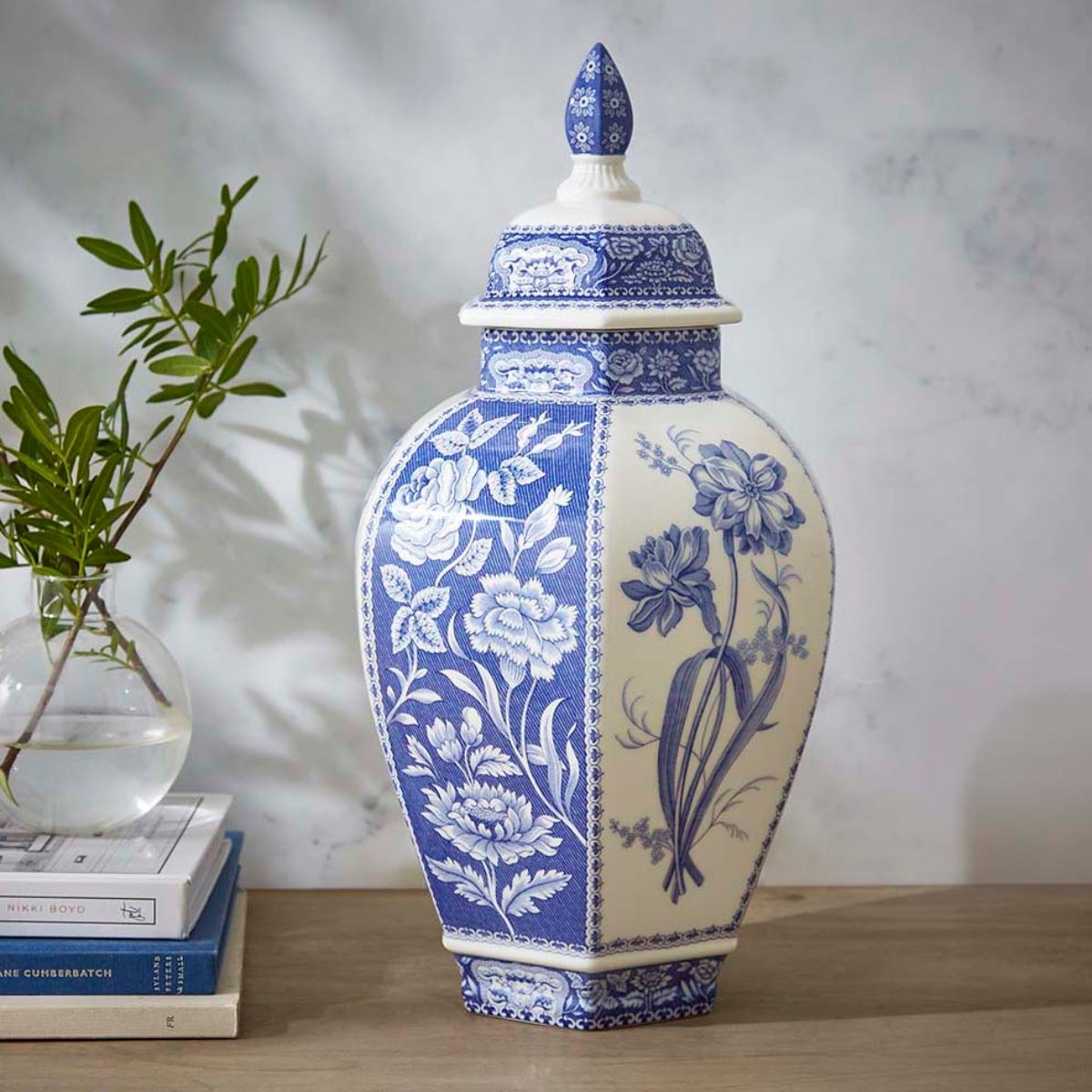 Blue Italian Floral Vase
