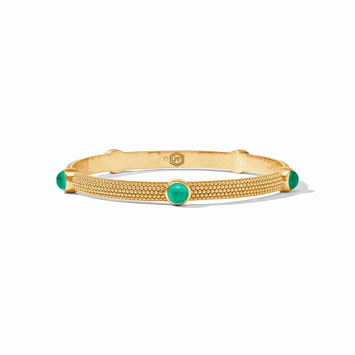 Cabochon Bangle, Iridescent Emerald Green - Small