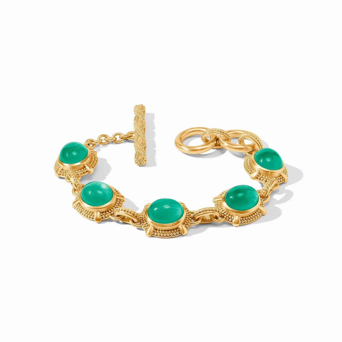 Cabochon Bracelet - Iridescent Emerald Green