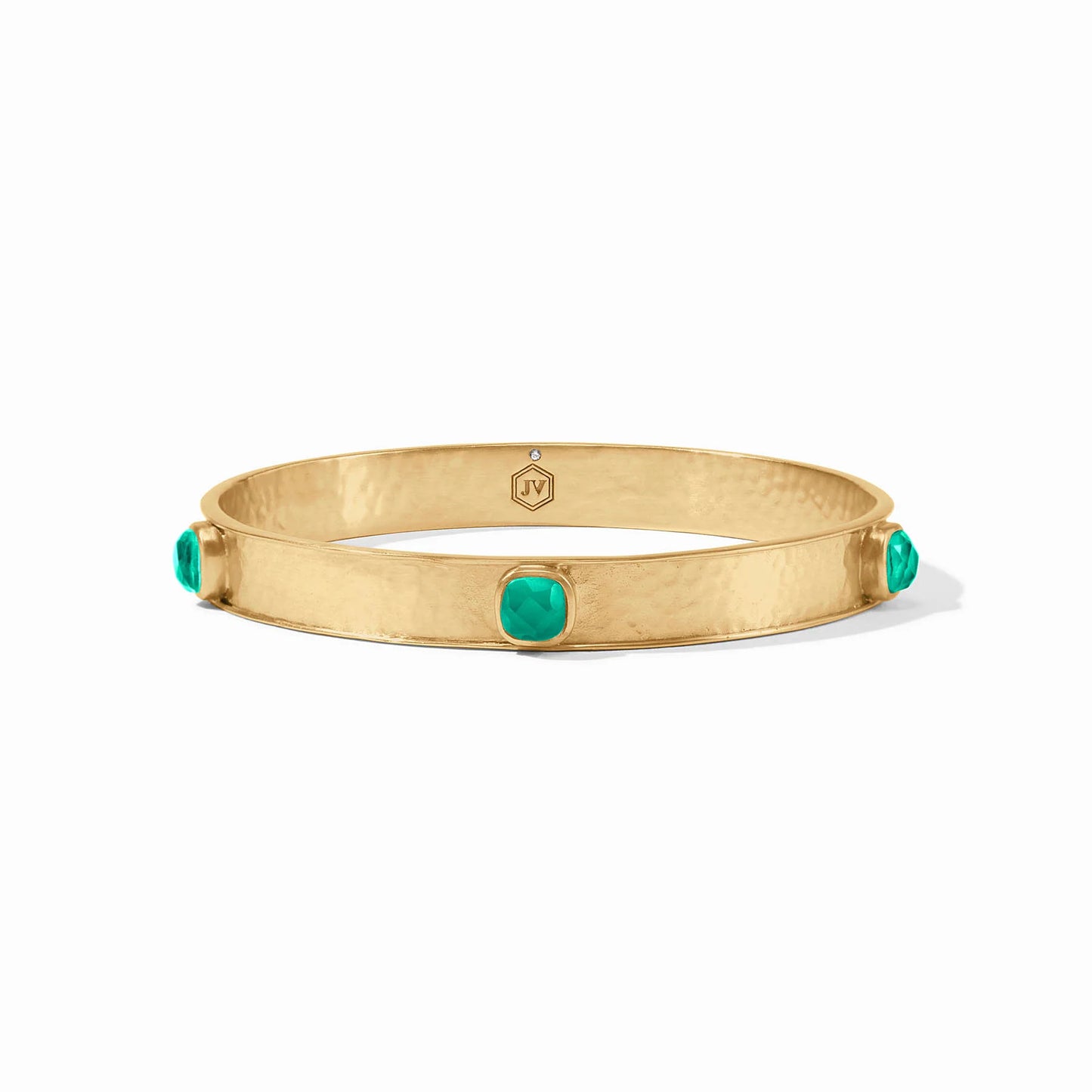 Catalina Stone Bangle, Iridescent Emerald Green- Large