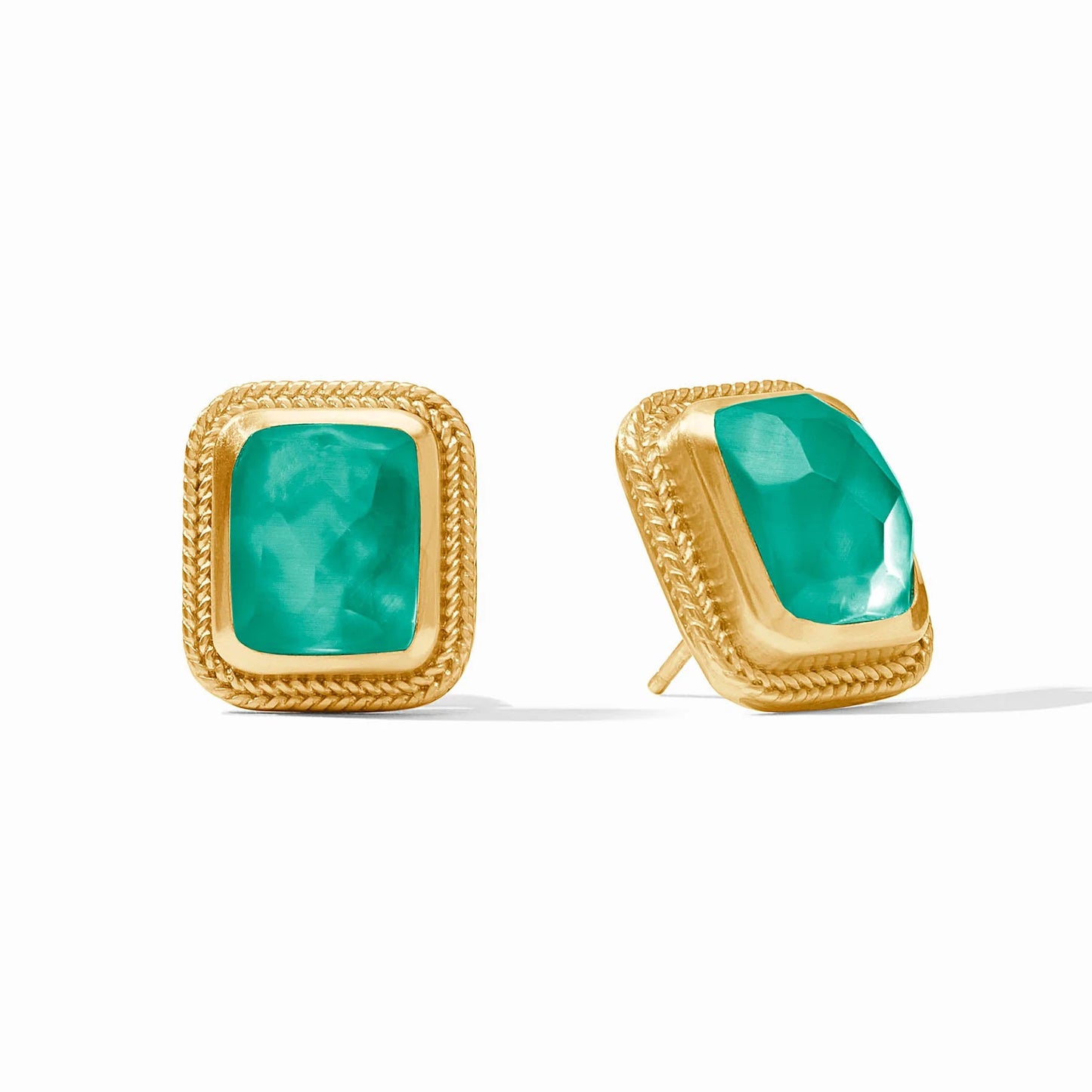 Cheval Stone Stud - Iridescent Emerald Green