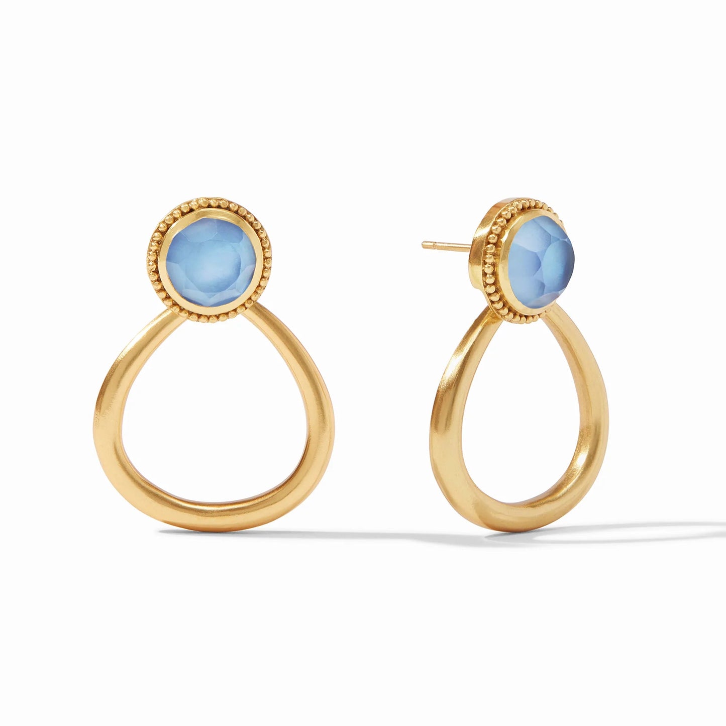 Flora Statement Earring - Iridescent Chalcedony Blue