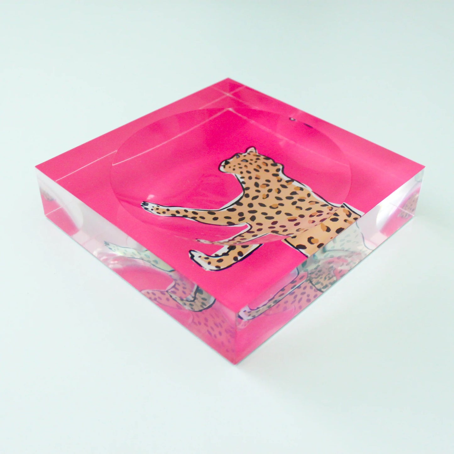 Pink Leopard Catchall Tray