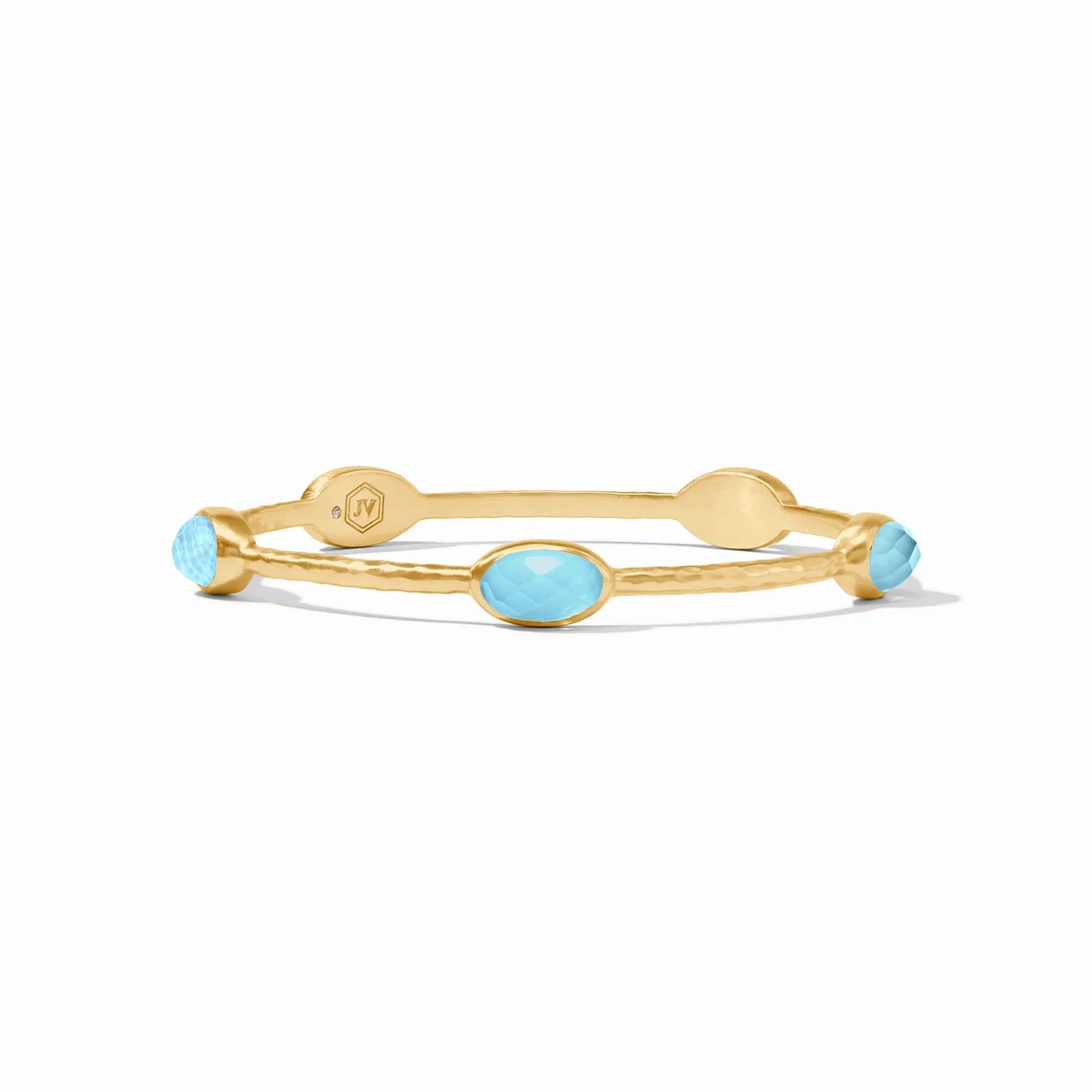 Ivy Stone Bangle, Iridescent Capri Blue - Medium