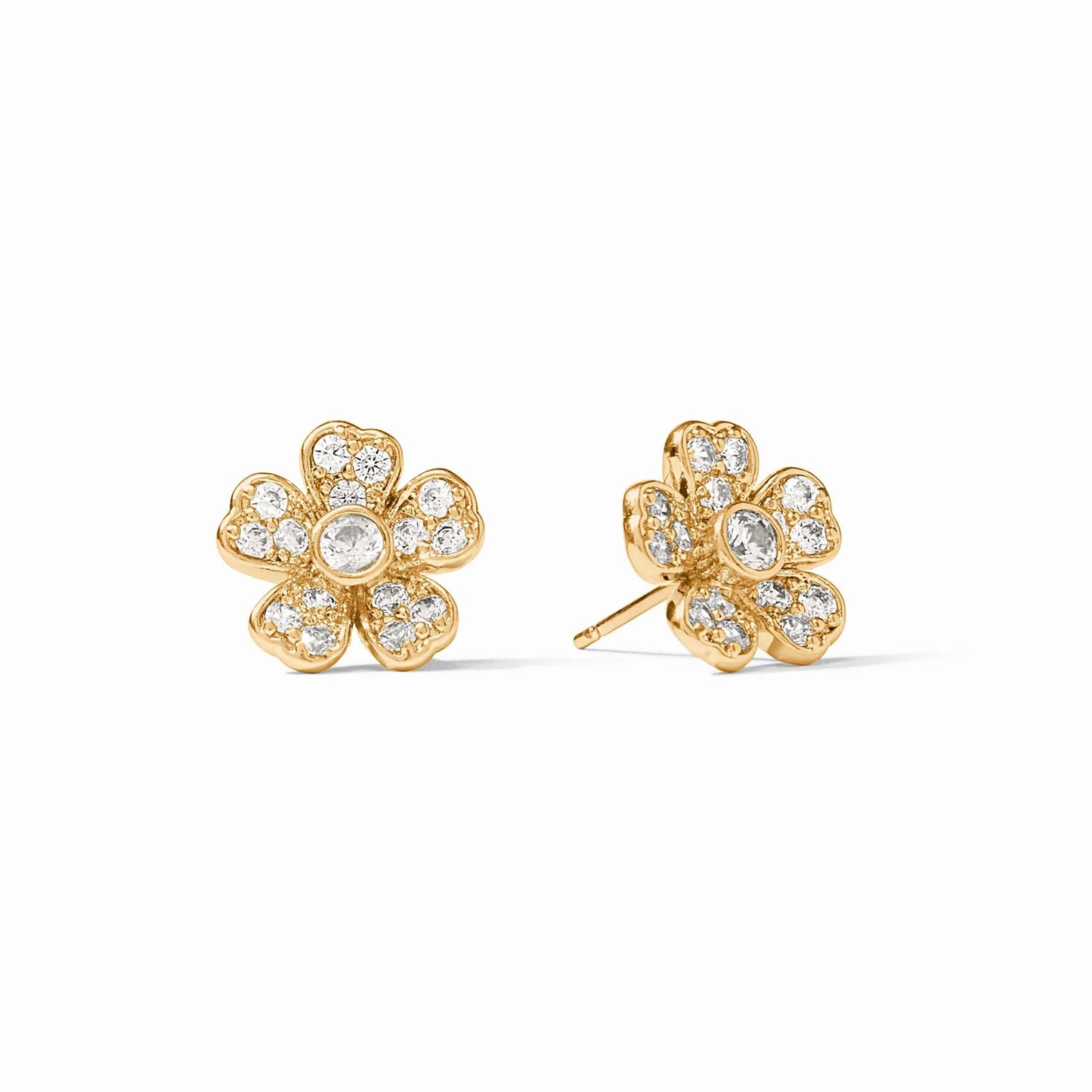 Laurel Stud, Gold - Cubic Zirconia