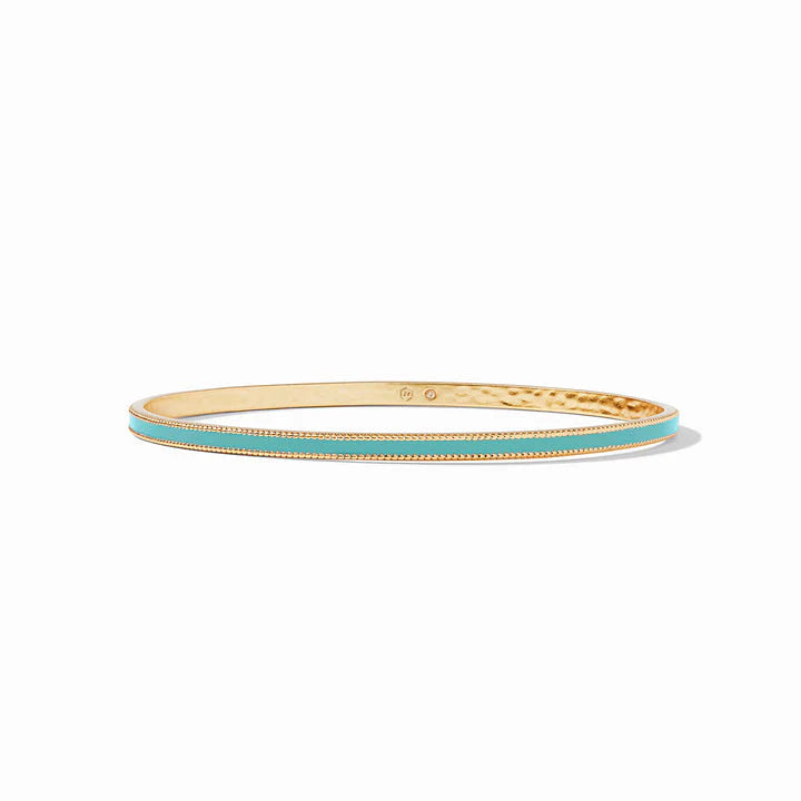 Marseille Bangle Gold Enamel, Bahamian Blue - Medium