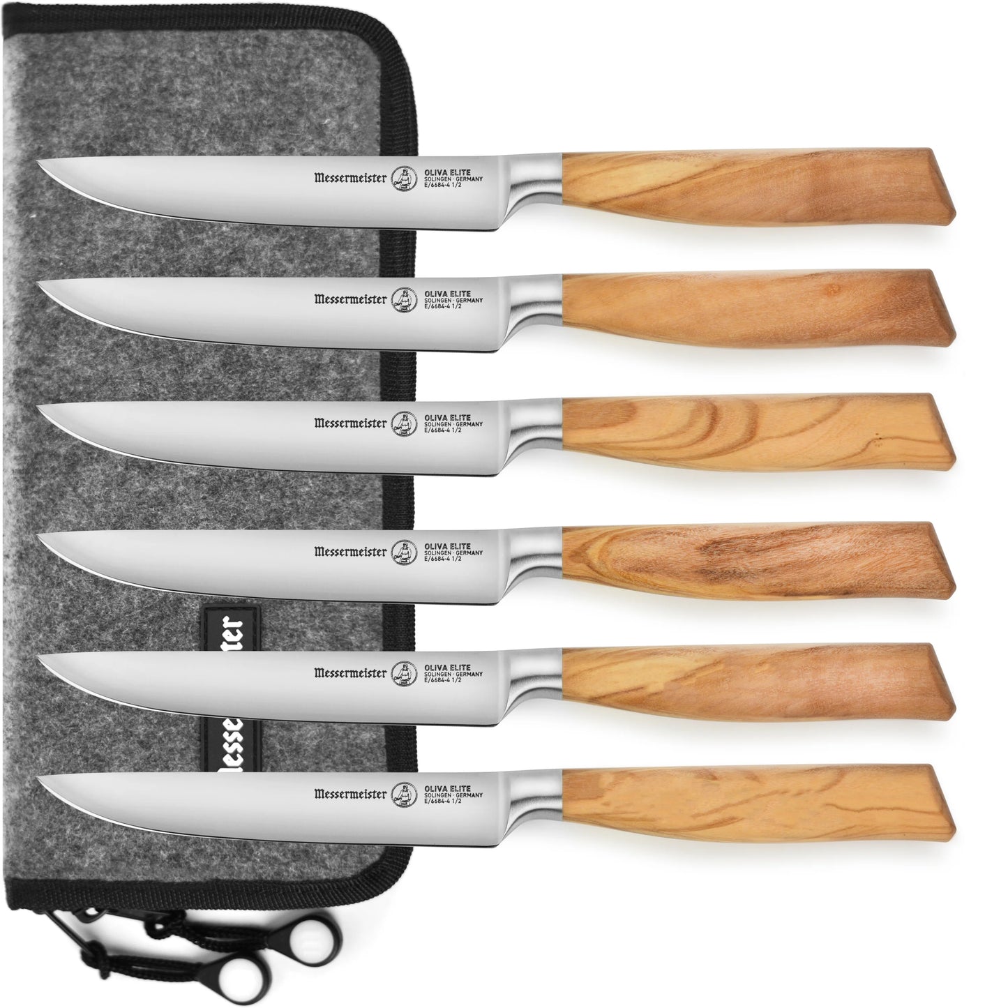 Oliva Elite | 6 Piece Steak Knife Set with Pouch - 4.5"