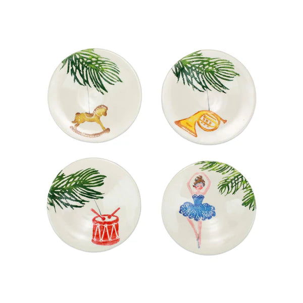 Assorted Canape Plates - Set of 4