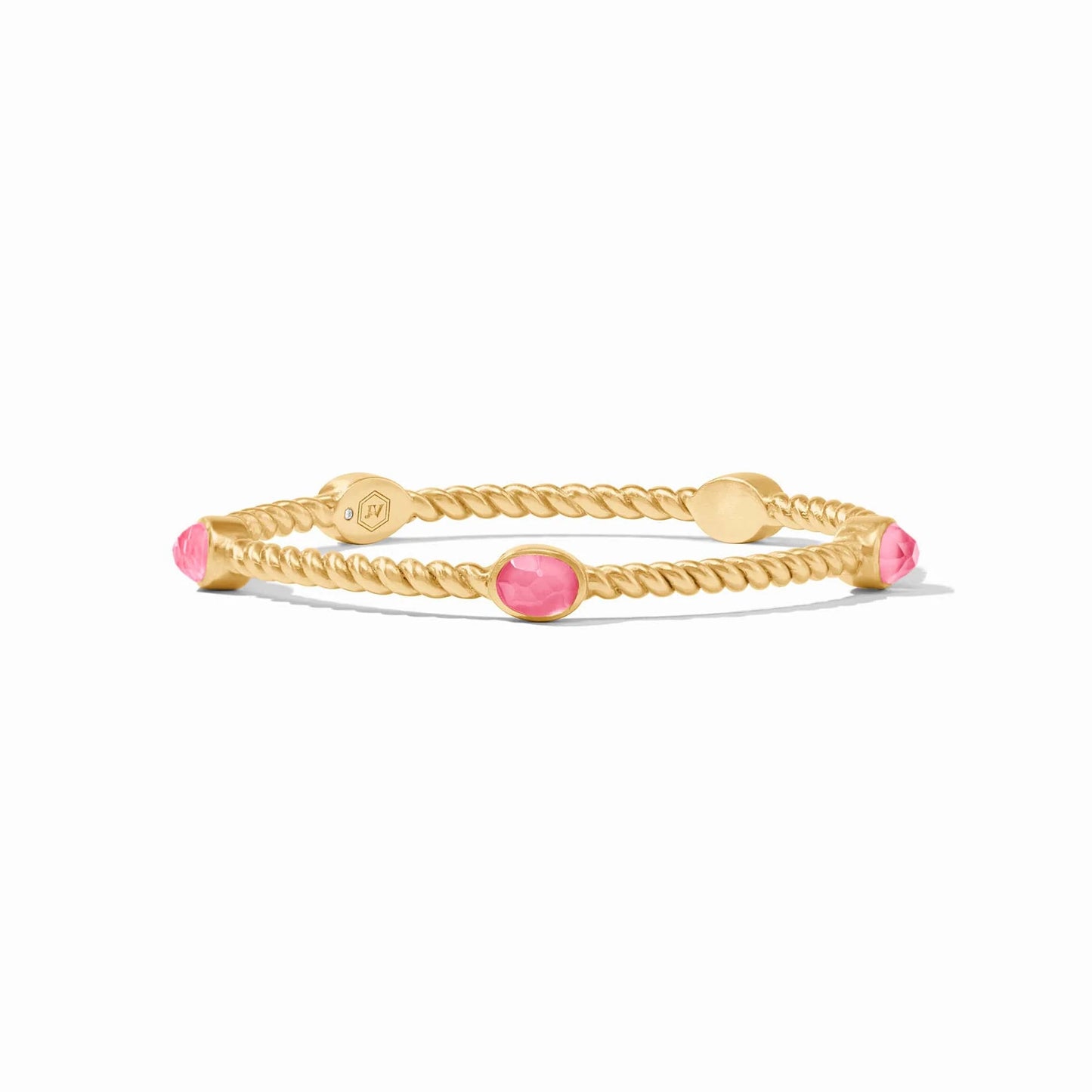 Nassau Stone Bangle, Iridescent Peony Pink - Large
