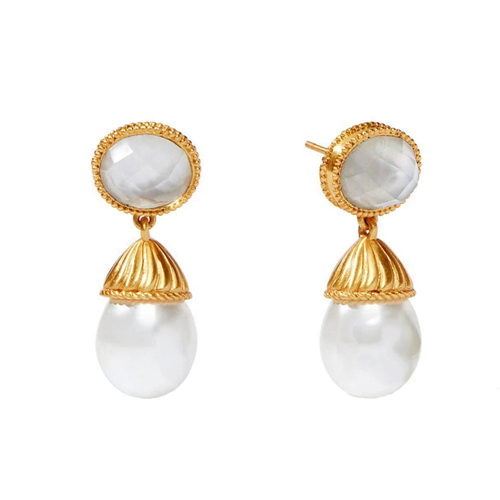 Olympia Pearl Drop Earring - Iridescent Clear