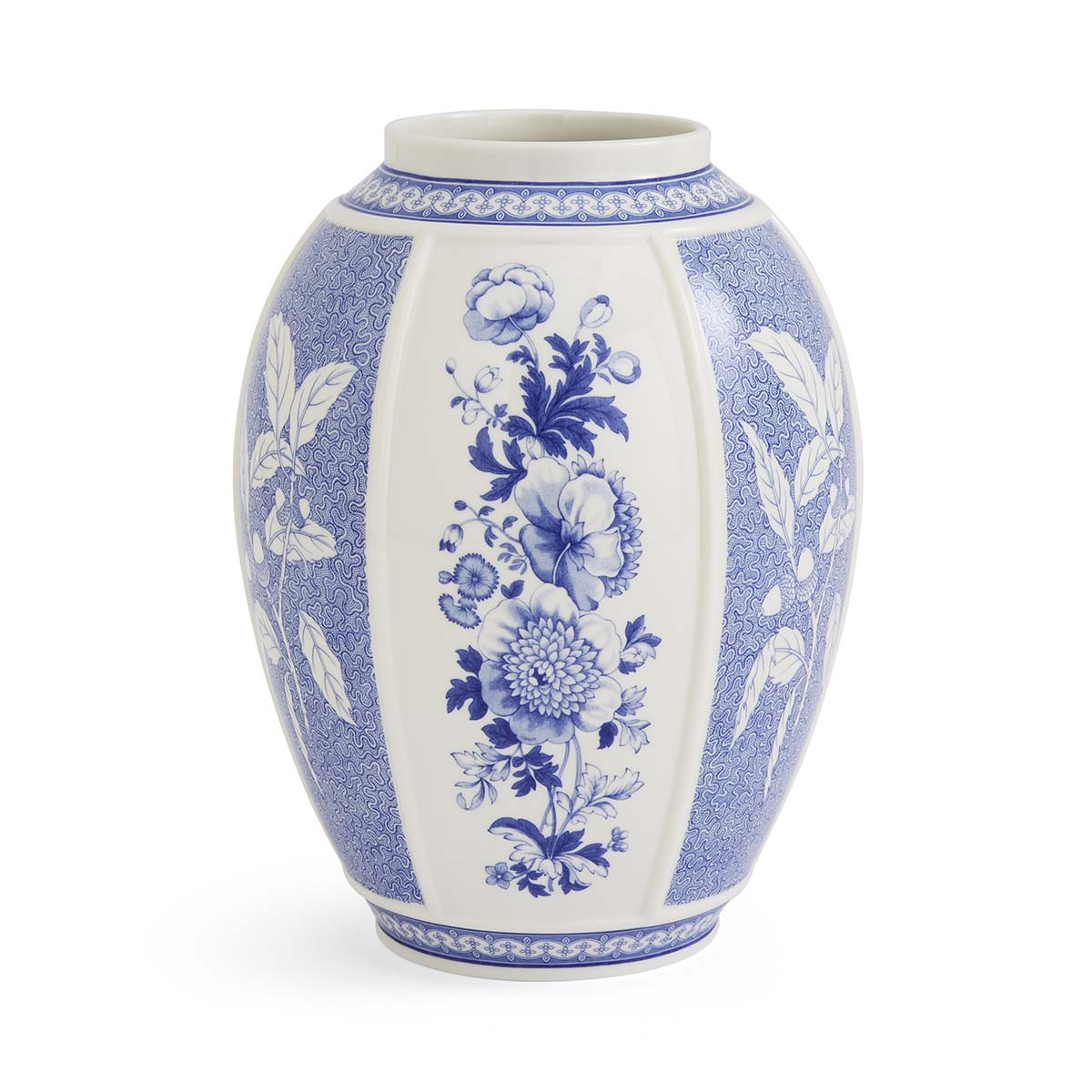 Blue Italian British Flowers Vase