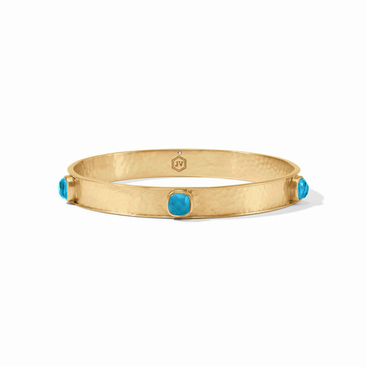 Catalina Stone Bangle, Iridescent London Blue - Large