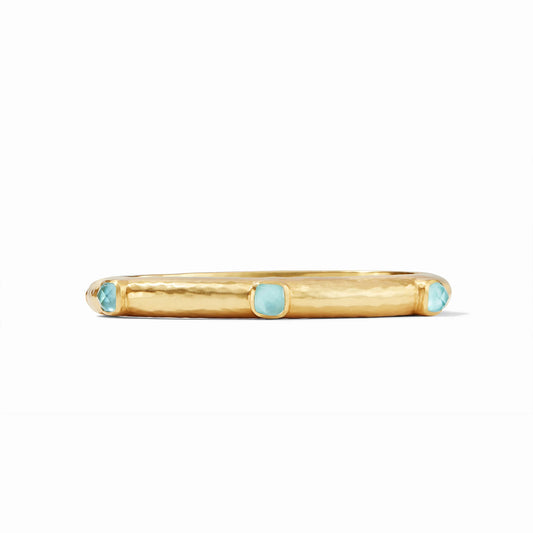 Catalina Hinge Bangle, Iridescent Bahamian Blue - Small