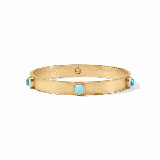 Catalina Stone Bangle, Iridescent Capri Blue - Medium