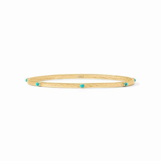 Crescent Stone Bangle, Turquoise Blue - Medium