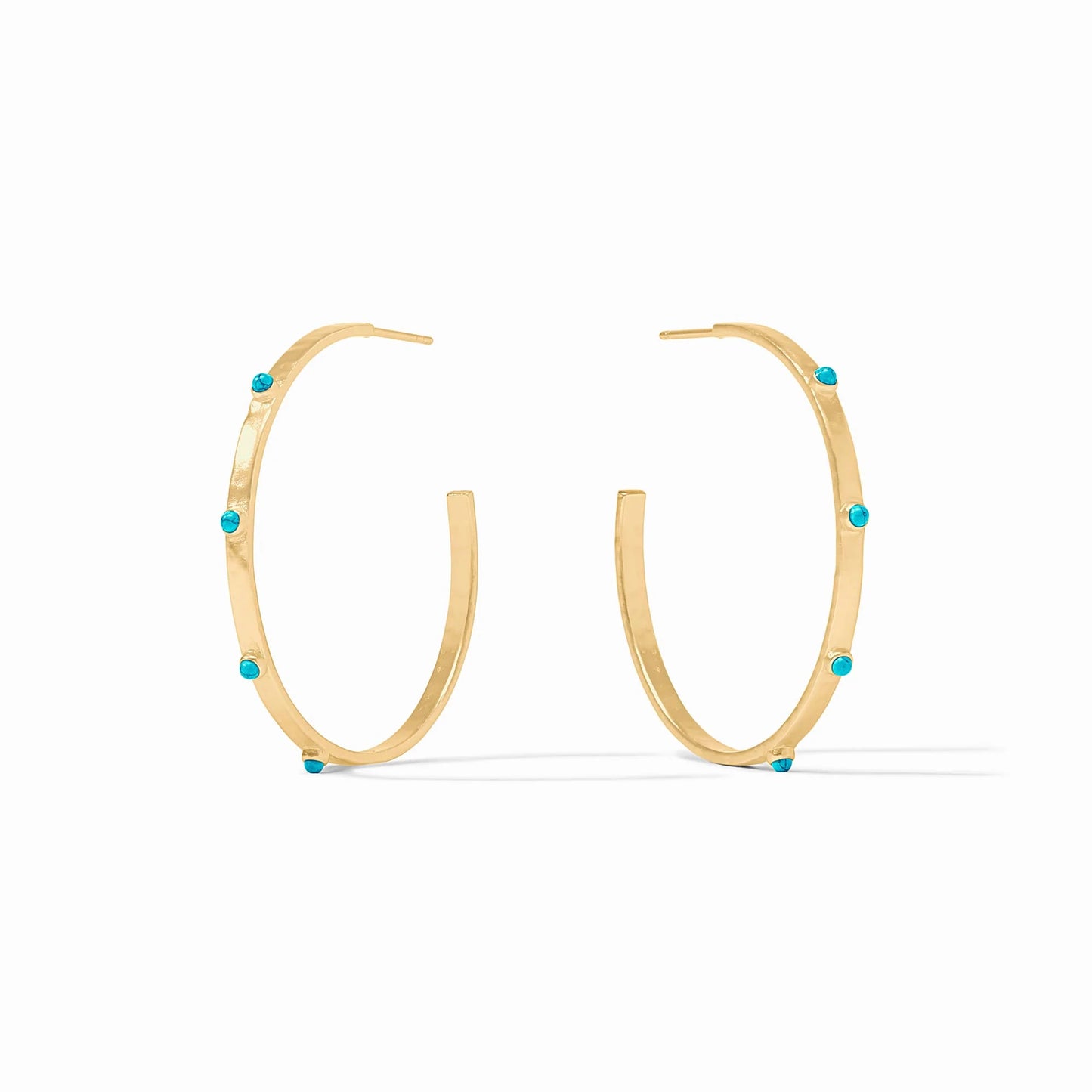 Crescent Stone Hoop, Turquoise Blue - Large