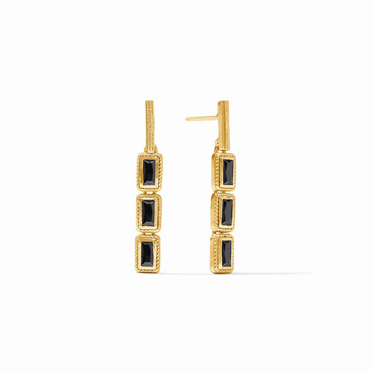 Baguette Tier Earring - Obsidian Black