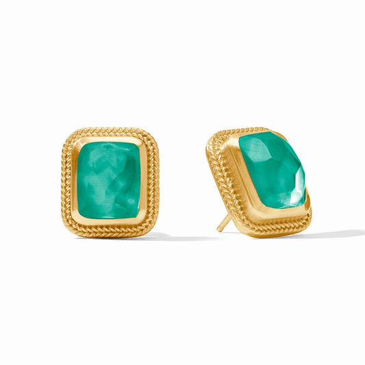 Cheval Stone Stud - Iridescent Emerald Green