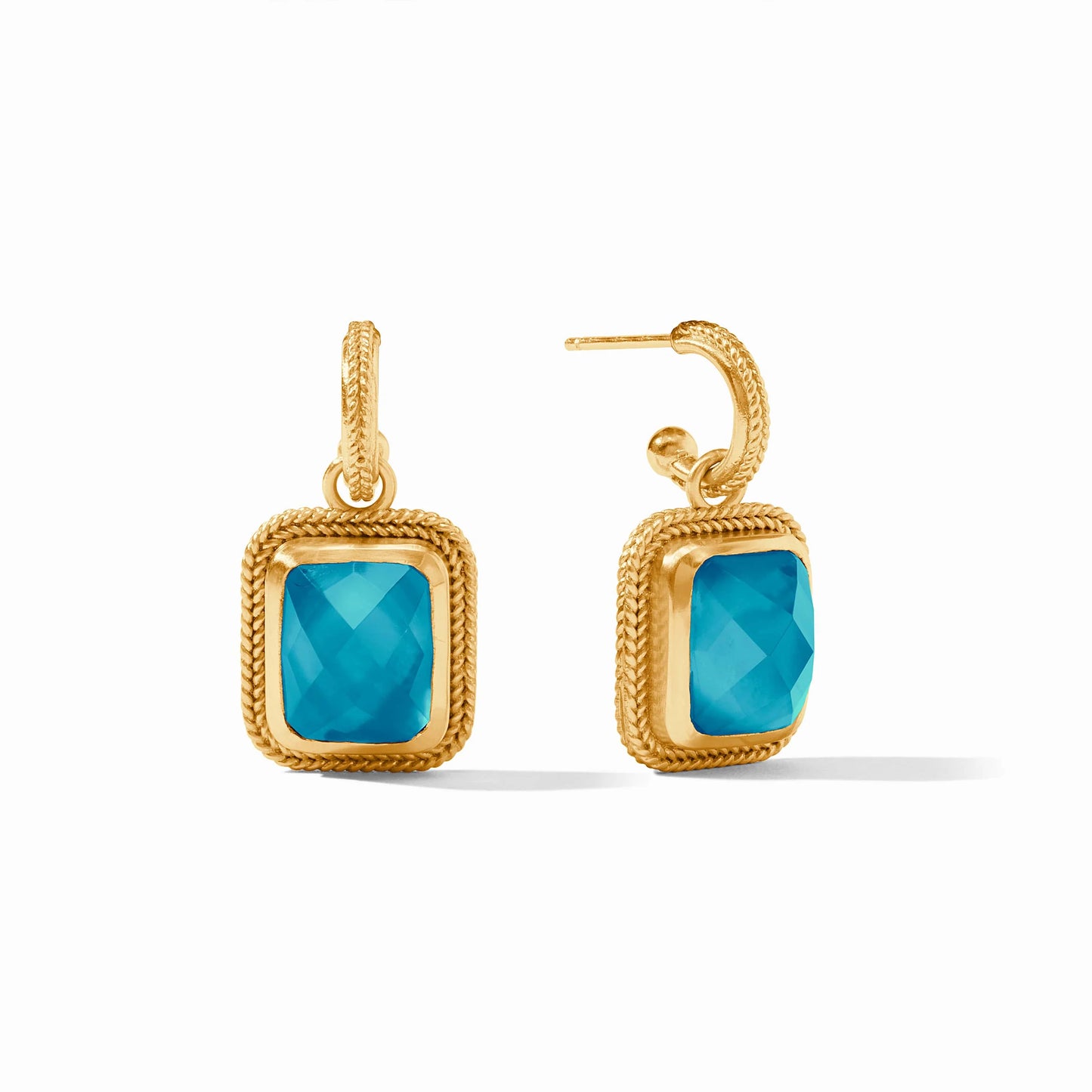 Cheval Hoop & Charm Earring - Iridescent London Blue
