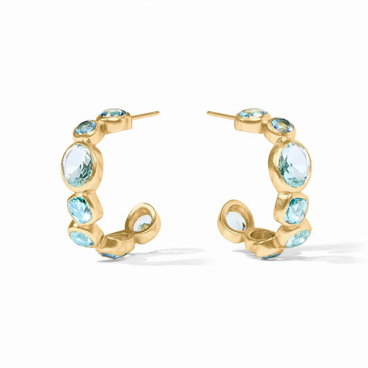 Kaleidoscope Hoop Earring, Bahamian Blue - Medium