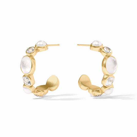 Kaleidoscope Hoop Earring, Iridescent Clear Crystal - Medium