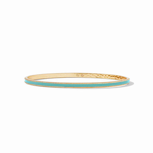 Marseille Bangle Gold Enamel, Bahamian Blue - Medium