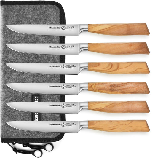 Oliva Elite | 6 Piece Steak Knife Set with Pouch  - 4.5"