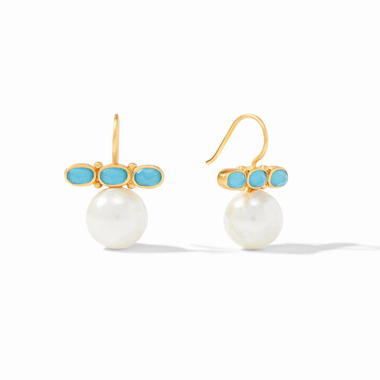 Mykonos Pearl Earring - Iridescent Turquoise Blue