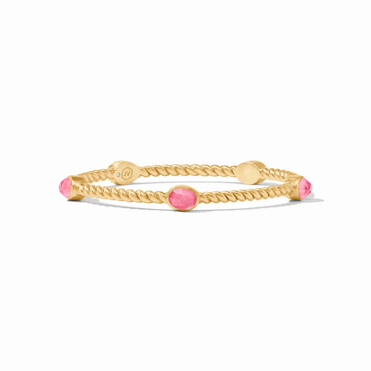Nassau Stone Bangle, Iridescent Peony Pink - Large