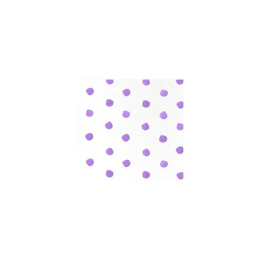 Papersoft Dot Purple Cocktail Napkins (Pack of 20)