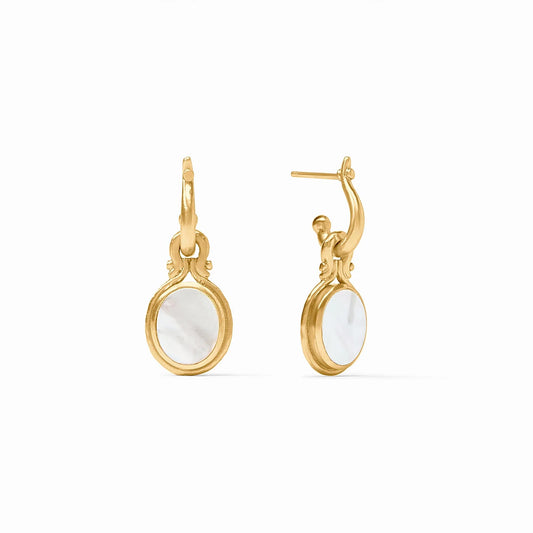 Saratoga Hoop & Charm Earring - Mother of Pearl