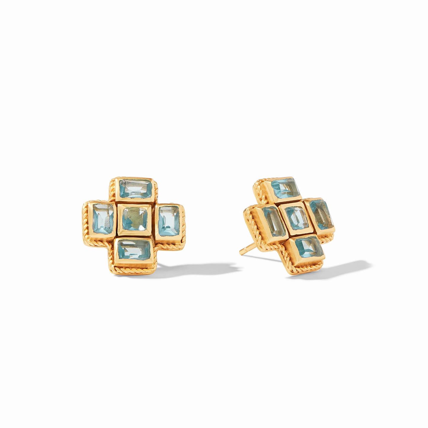 Savoy Gold Gemstone Stud - Turquoise Blue