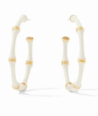 Bamboo Hoop, Ivory Enamel - Medium