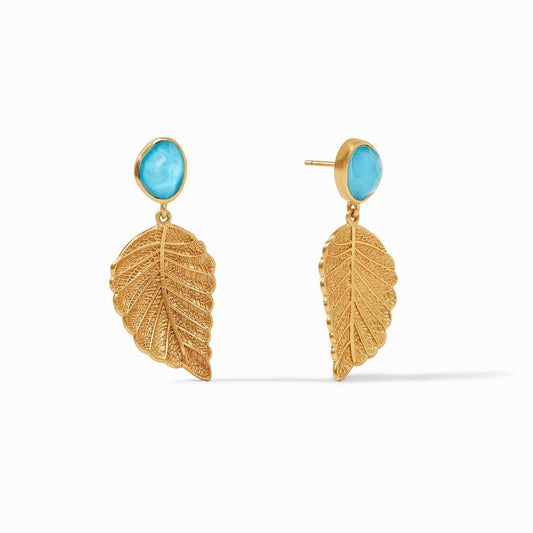 Turquoise Drop Leaf Earrings