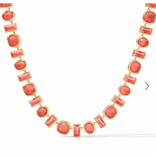 Antonia Tennis Necklace - Iridescent Coral